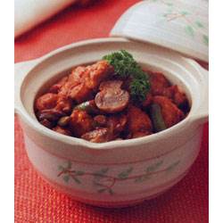 Рагу из соевого мяса с томатным соусом