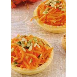 Тарталетки с сырной начинкой и корейской морковью