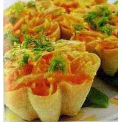 Сырные тарталетки с морковной начинкой