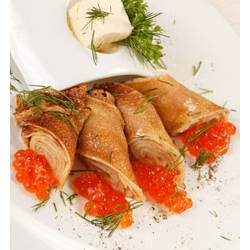 Блины с красной икрой